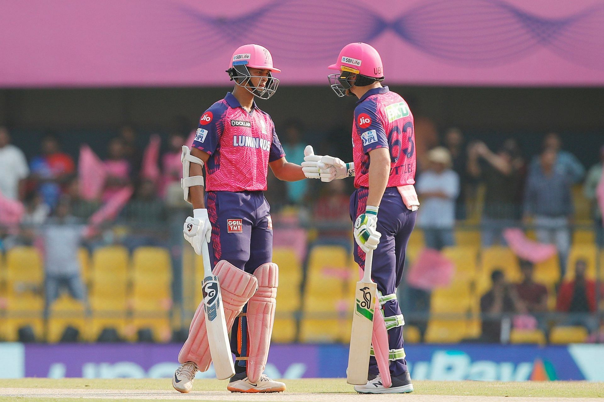 Yashasvi Jaiswal (L) and Jos Buttler in action for RR (P.C.:Twitter)
