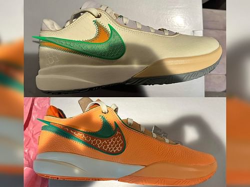 Upcoming FAMU x APB x Nike LeBron 20 sneaker pack (Image via @karatekicks23 / Twitter)