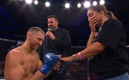 Bellator 293: Luke Trainer proposes to girlfriend inside cage after submitting Sullivan Cauley in round 1