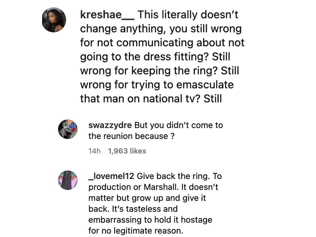 Fans react to Jackie&#039;s Instagram apology (Image via jackelinabonds/Instagram)