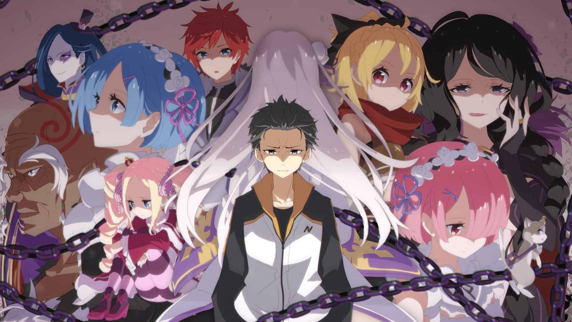 The main cast of Re:Zero (Image via Studio White Fox)