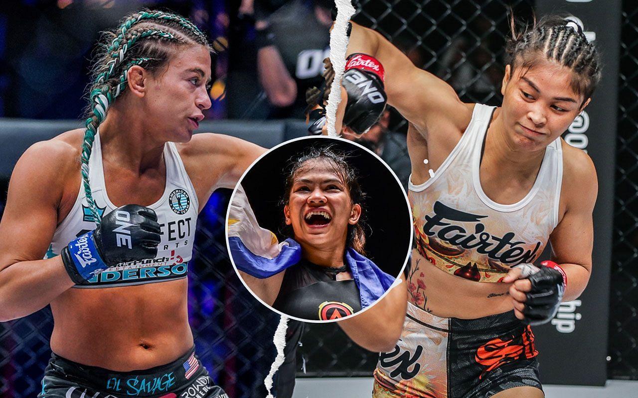 Denice Zamboanga (middle) Stamp Fairtex (right) and Alyse Anderson (left) | Photo by ONE Championship