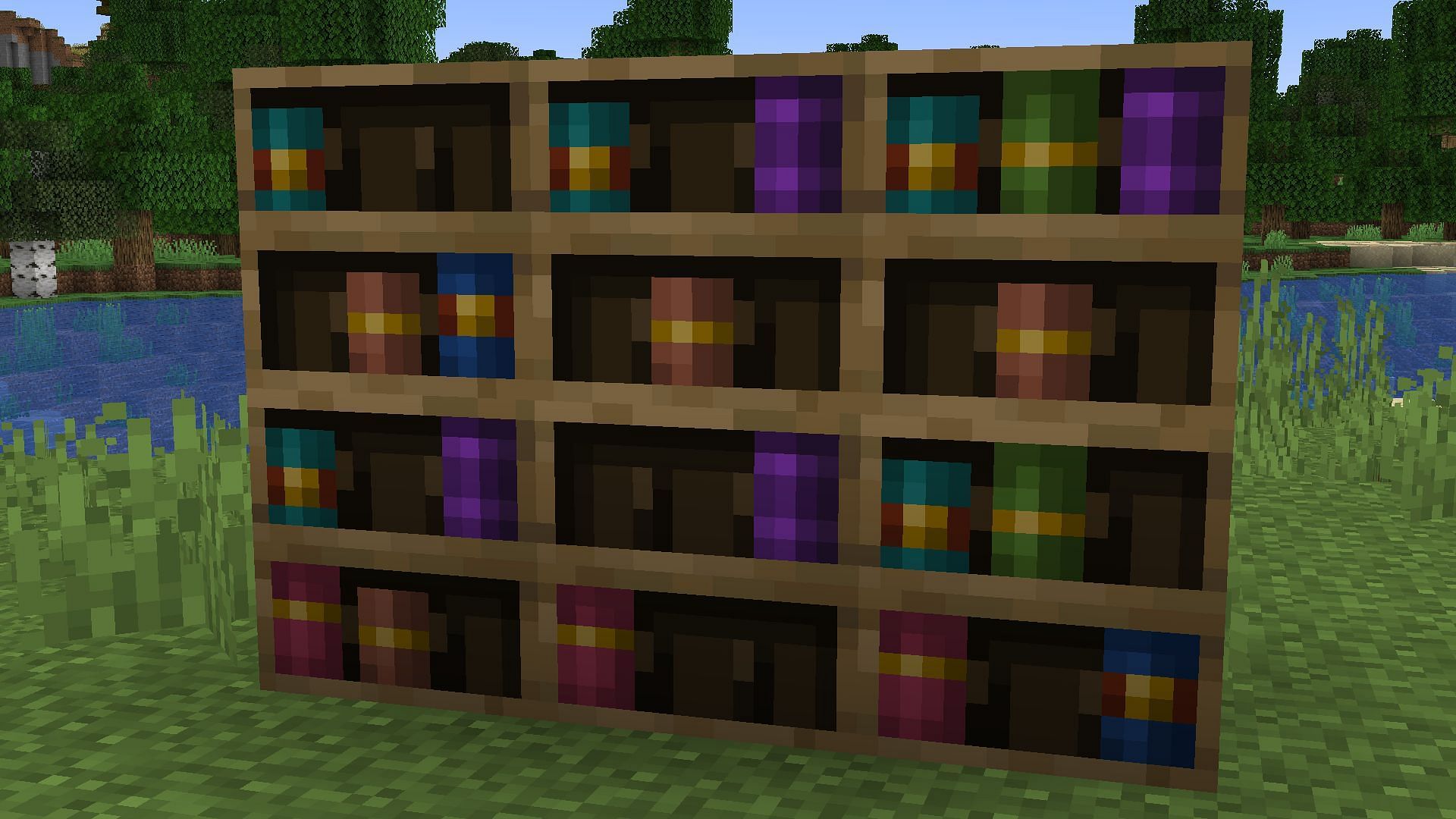 A chiseled bookshelf block can send a redstone signal with a redstone comparator in the Minecraft 1.20 Trails and Tales update (Image via Mojang)