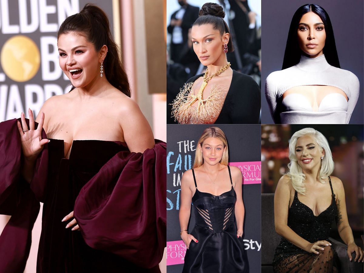 Selena Gomez, Kim Kardashian, Lady Gaga, Gigi Hadid, and Bella Hadid
