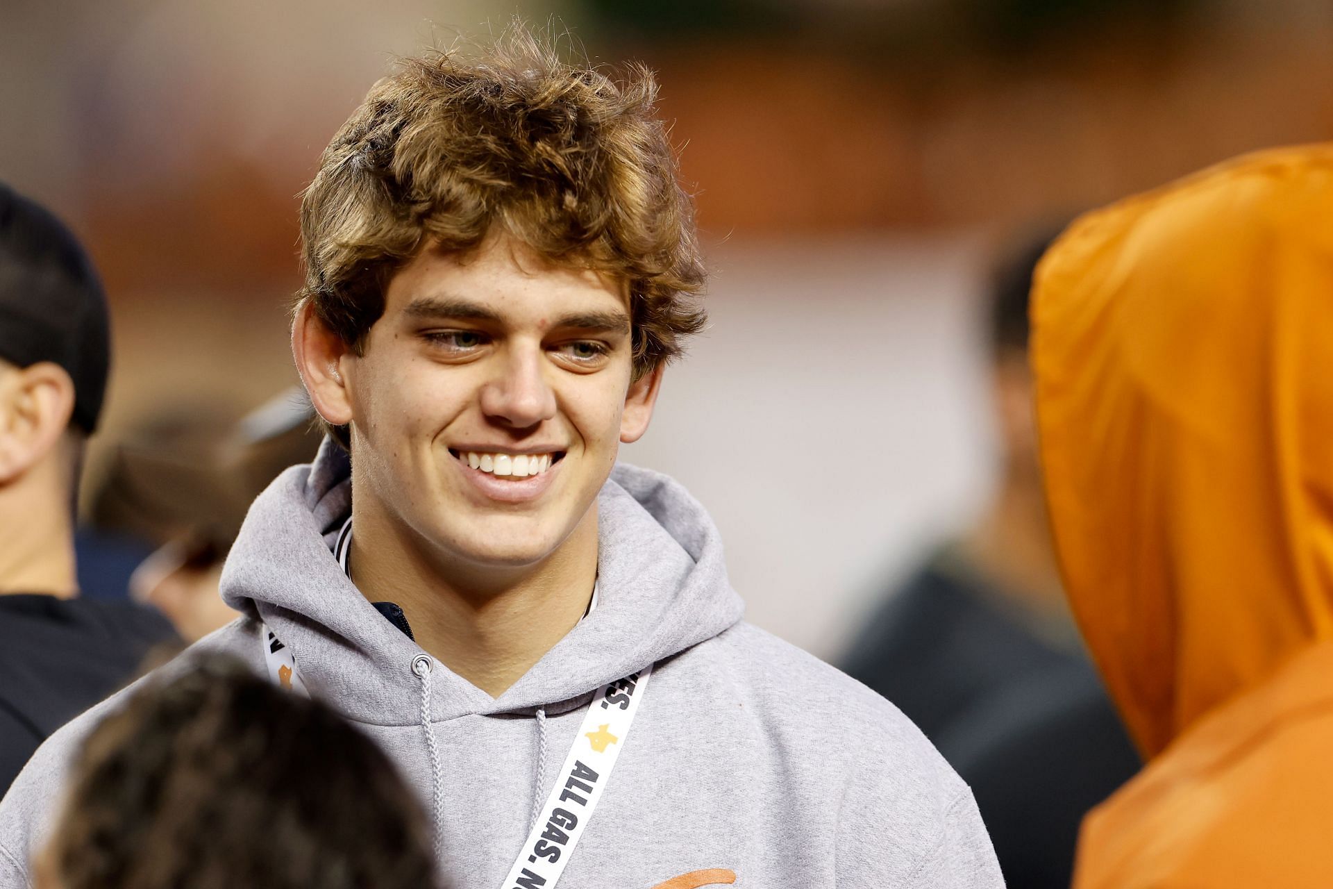 Arch Manning attends the game between the Texas Longhorns and the TCU Horned Frogs