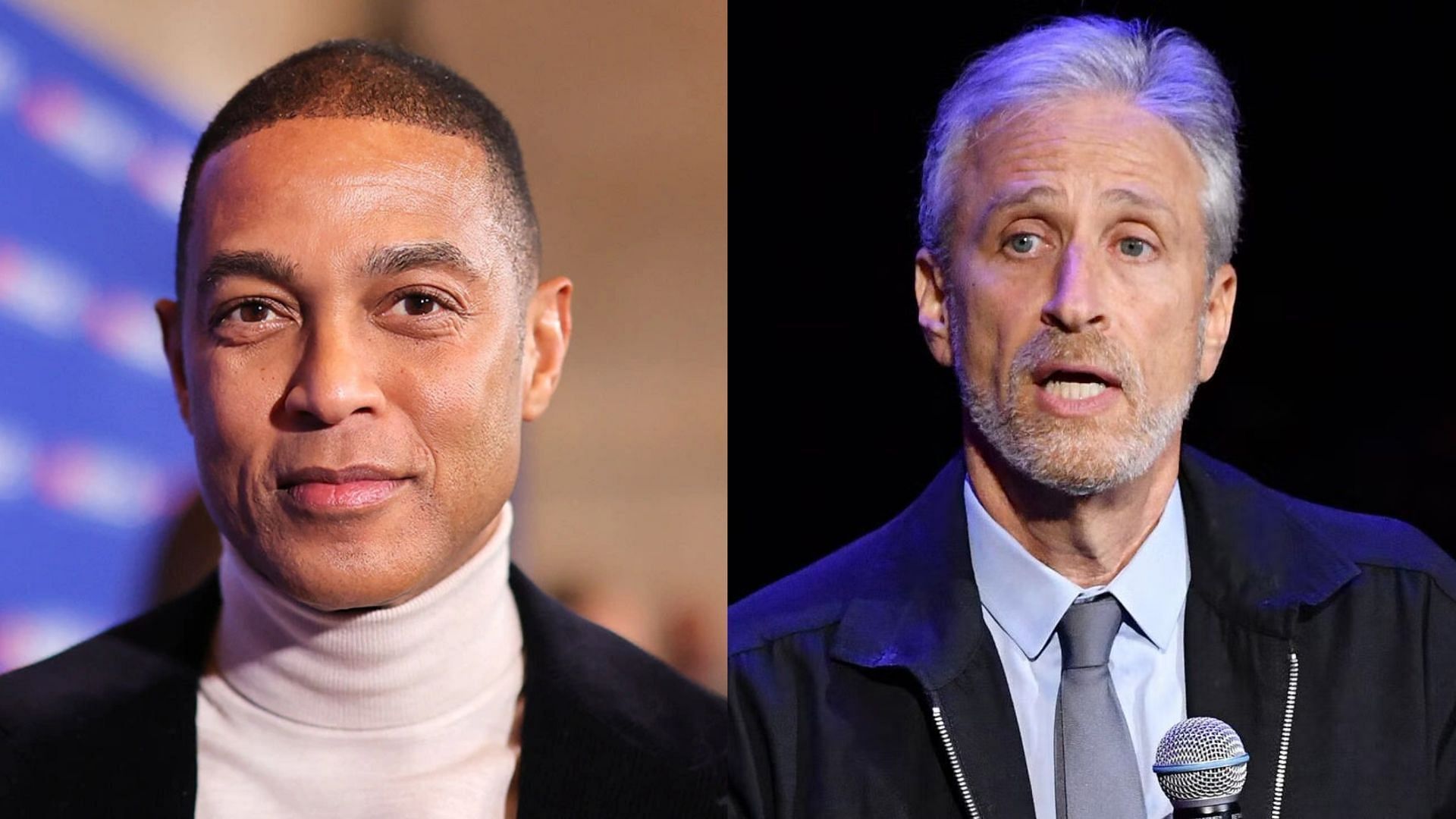 Don Lemon and Jon Stewart. (Photos via Mike Coppola/Getty)