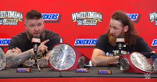 Kevin Owens makes character-breaking comment about The Usos with Sami Zayn beside him at WrestleMania presser