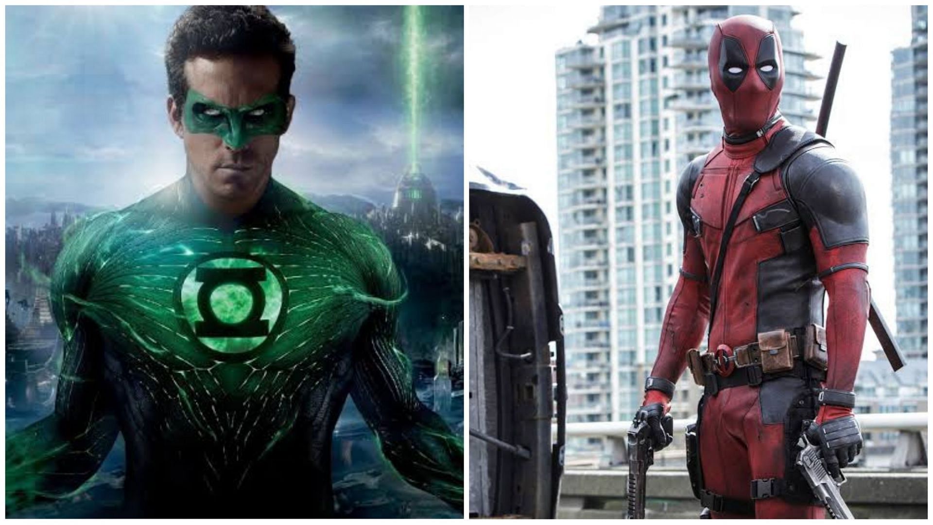 Ryan Reynolds as Green Lantern and Deadpool (Images via Warner Bros Pictures and 20th Century Studios)