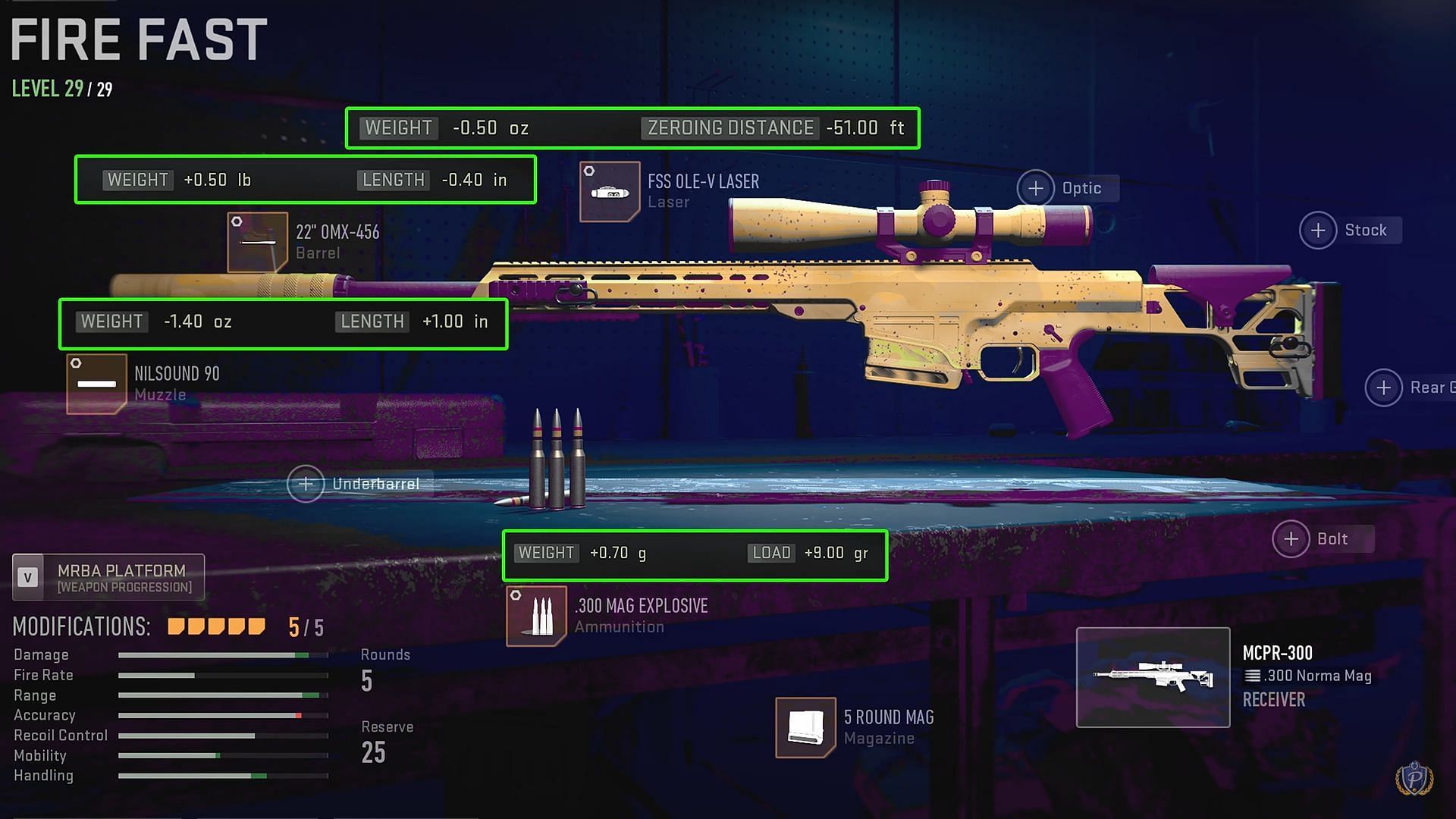 Best one-shot loadout for MCPR-300 in Warzone 2 Season 3 (Image via Activision and YouTube/P4wnyhof)