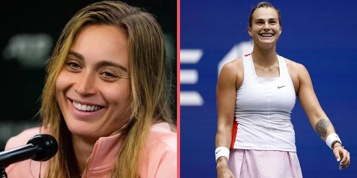 Paula Badosa (L) and Aryna Sabalenka