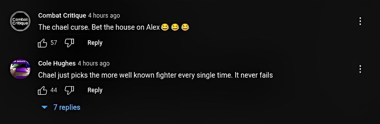 Comments on Chael Sonnen's YouTube video