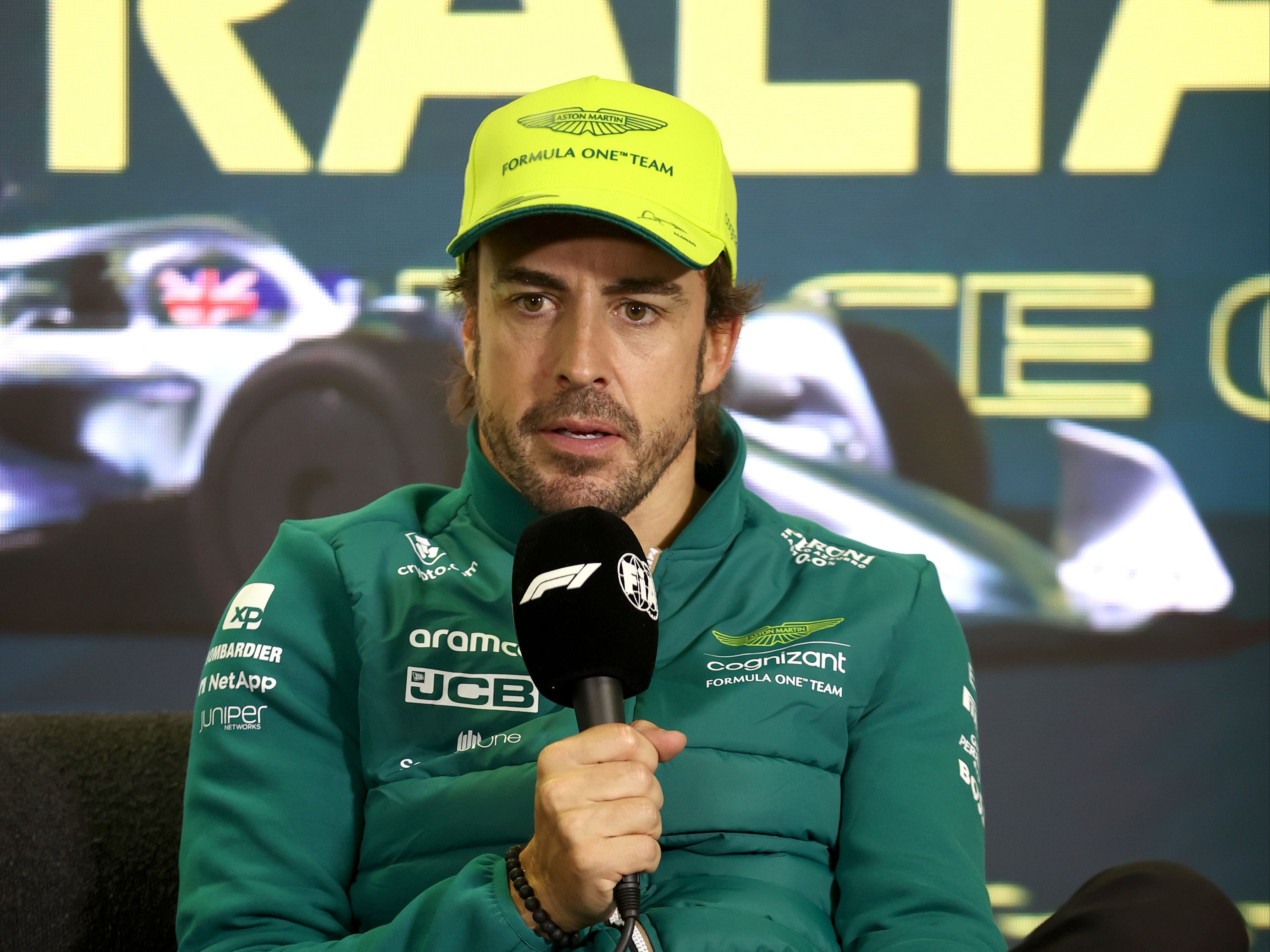Fernando Alonso attends the press conference after the 2023 F1 Australian Grand Prix (Photo by Robert Cianflone/Getty Images)