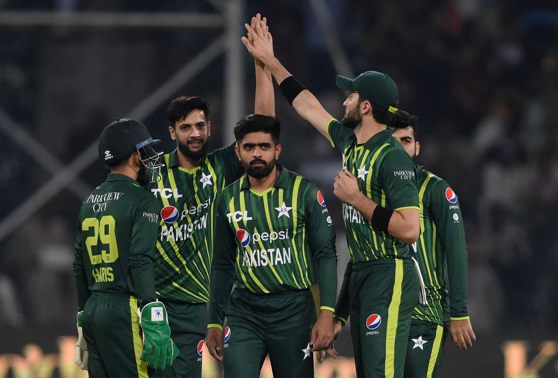 Babar Azam with his teammates. (Credits: Twitter)