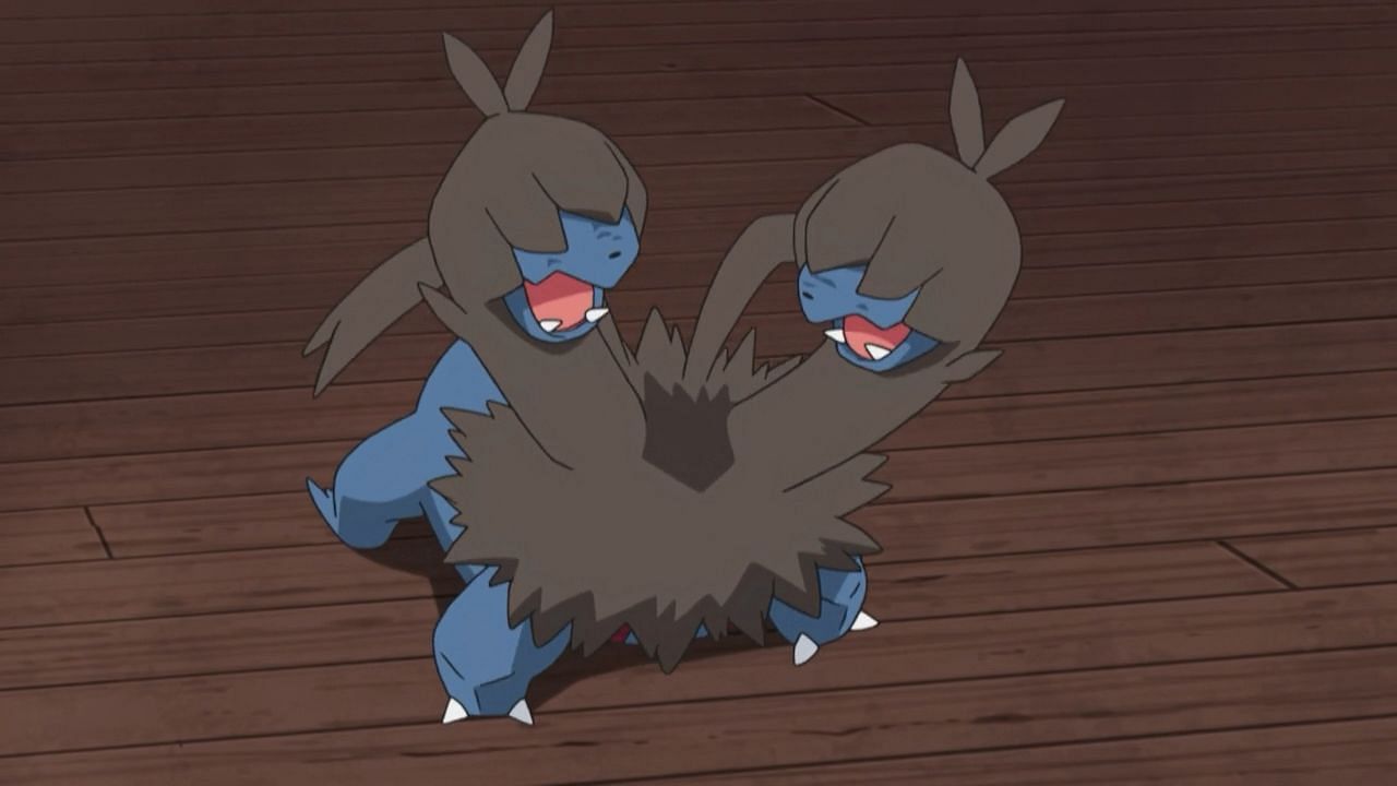 Zweilous as it appears in the anime (Image via The Pokemon Company)