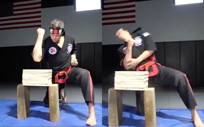 Watch: 'Wonderboy' Stephen Thompson 'almost breaks' his elbow while attempting insane karate feat