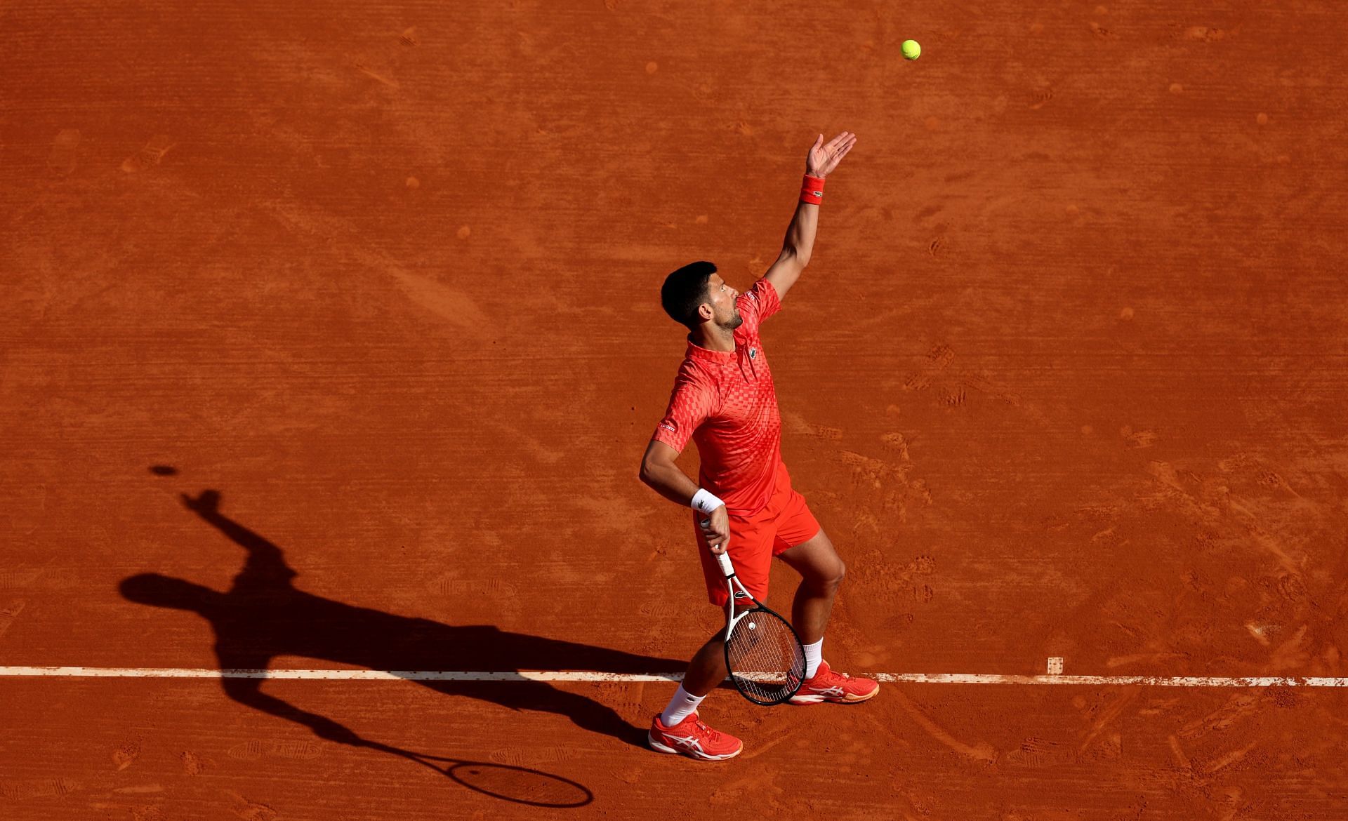 Novak Djokovic in action at the Monte-Carlo Masters