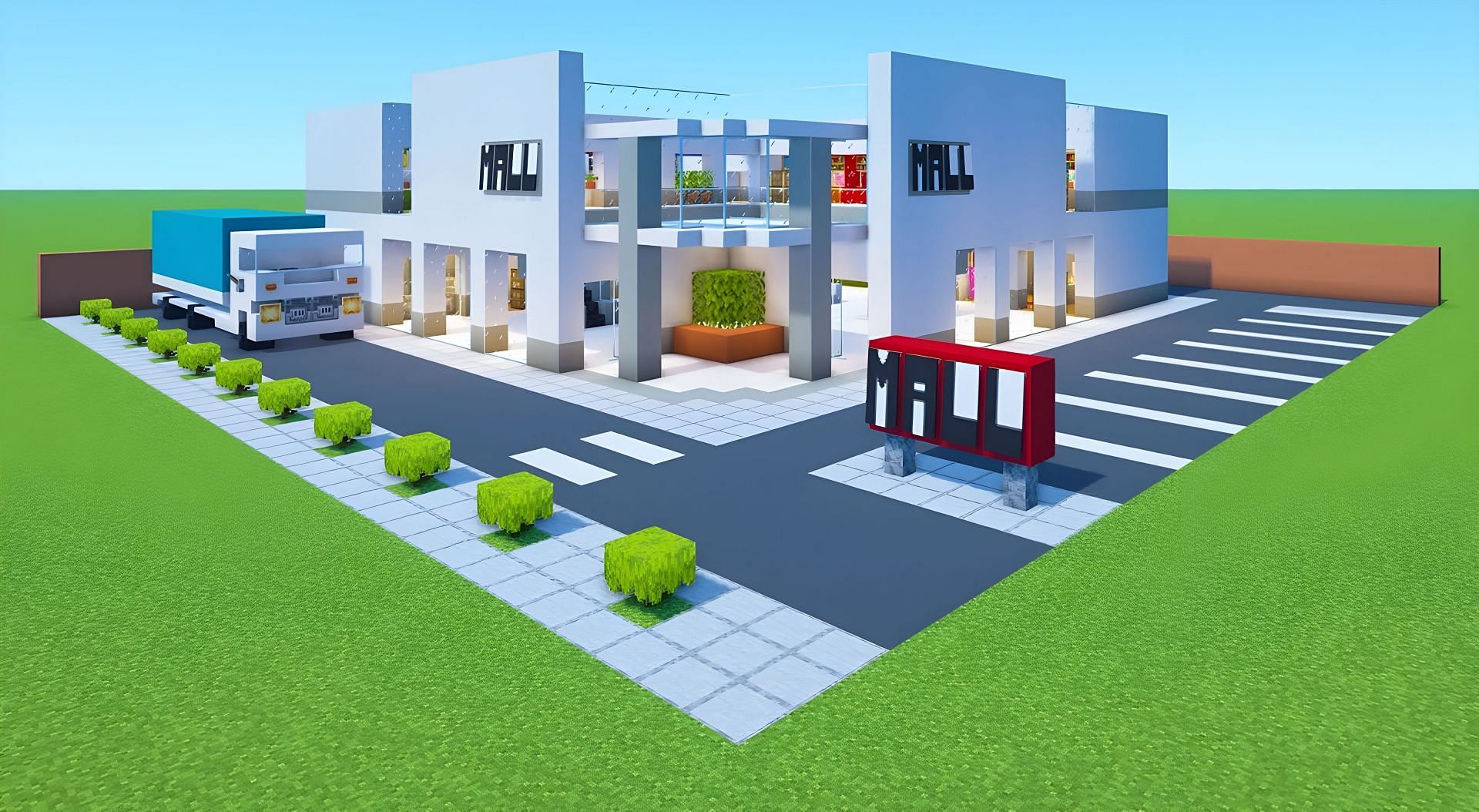 Malls can make for wonderful builds in Minecraft (Image via Youtube/TSMC - Minecraft)