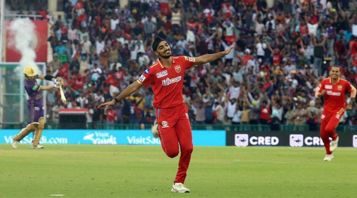 Arshdeep Singh in action during IPL 2023 (P.C.:Twitter)