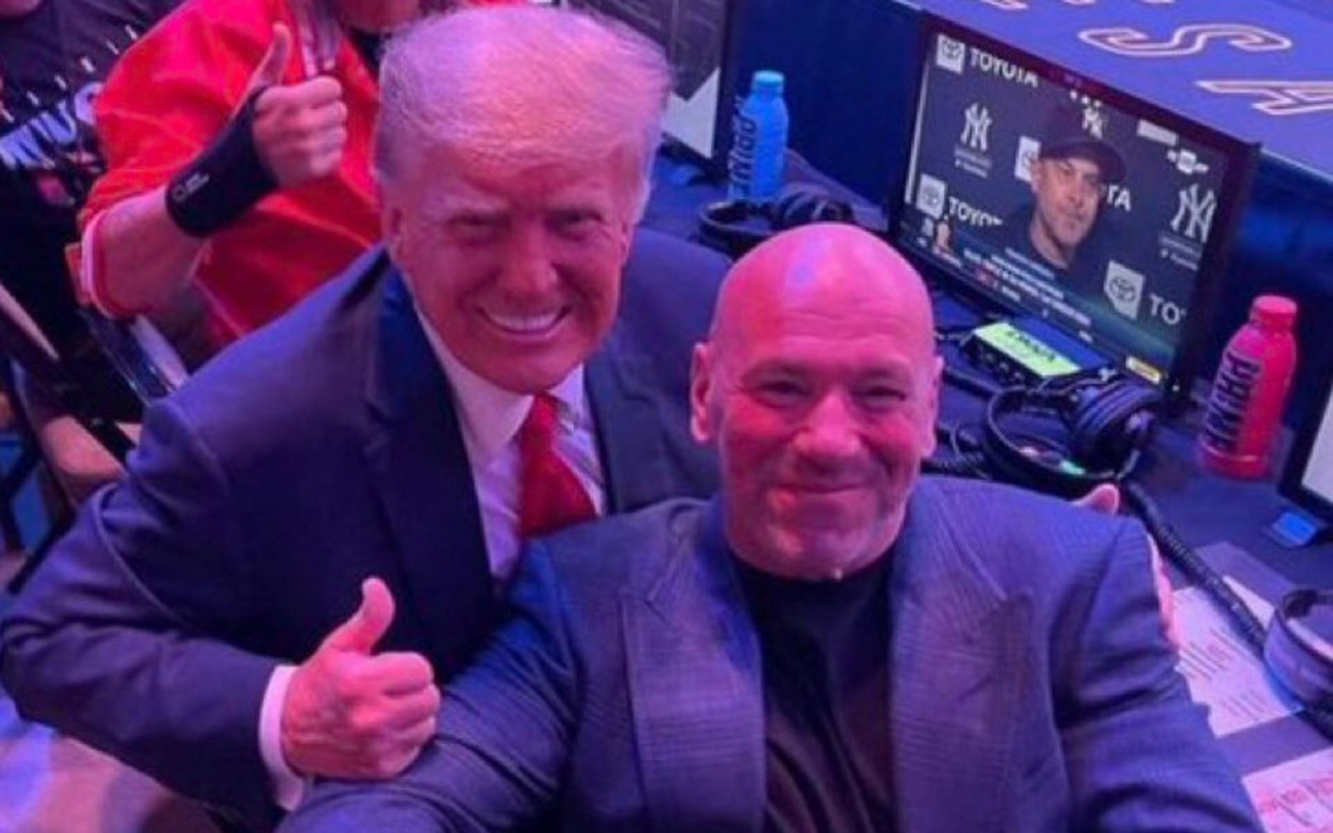 Donald Trump (left) Dana White (right)  [Image courtesy @leslibless on Twitter]