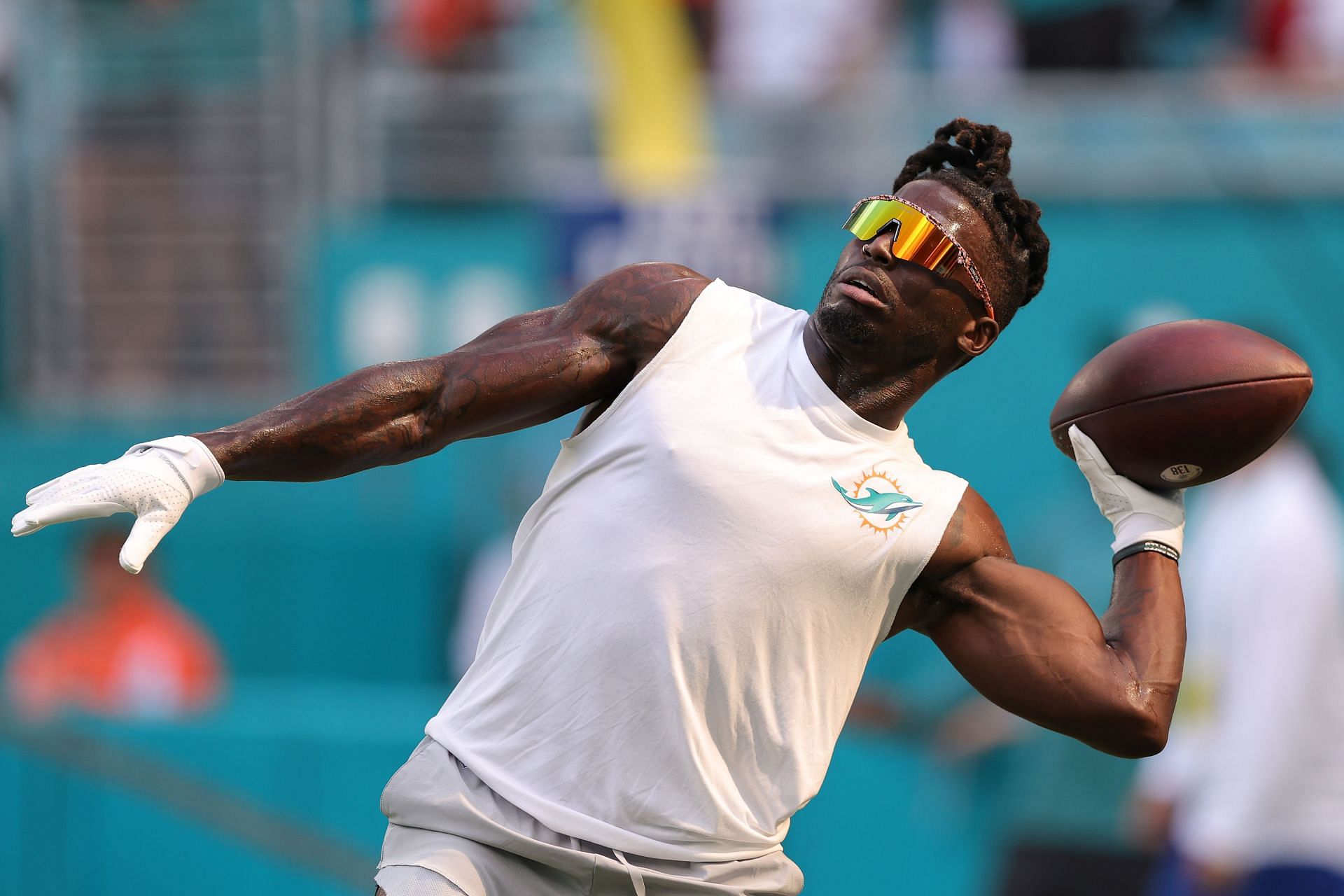 Tyreek Hill at a Houston Texans v Miami Dolphins game