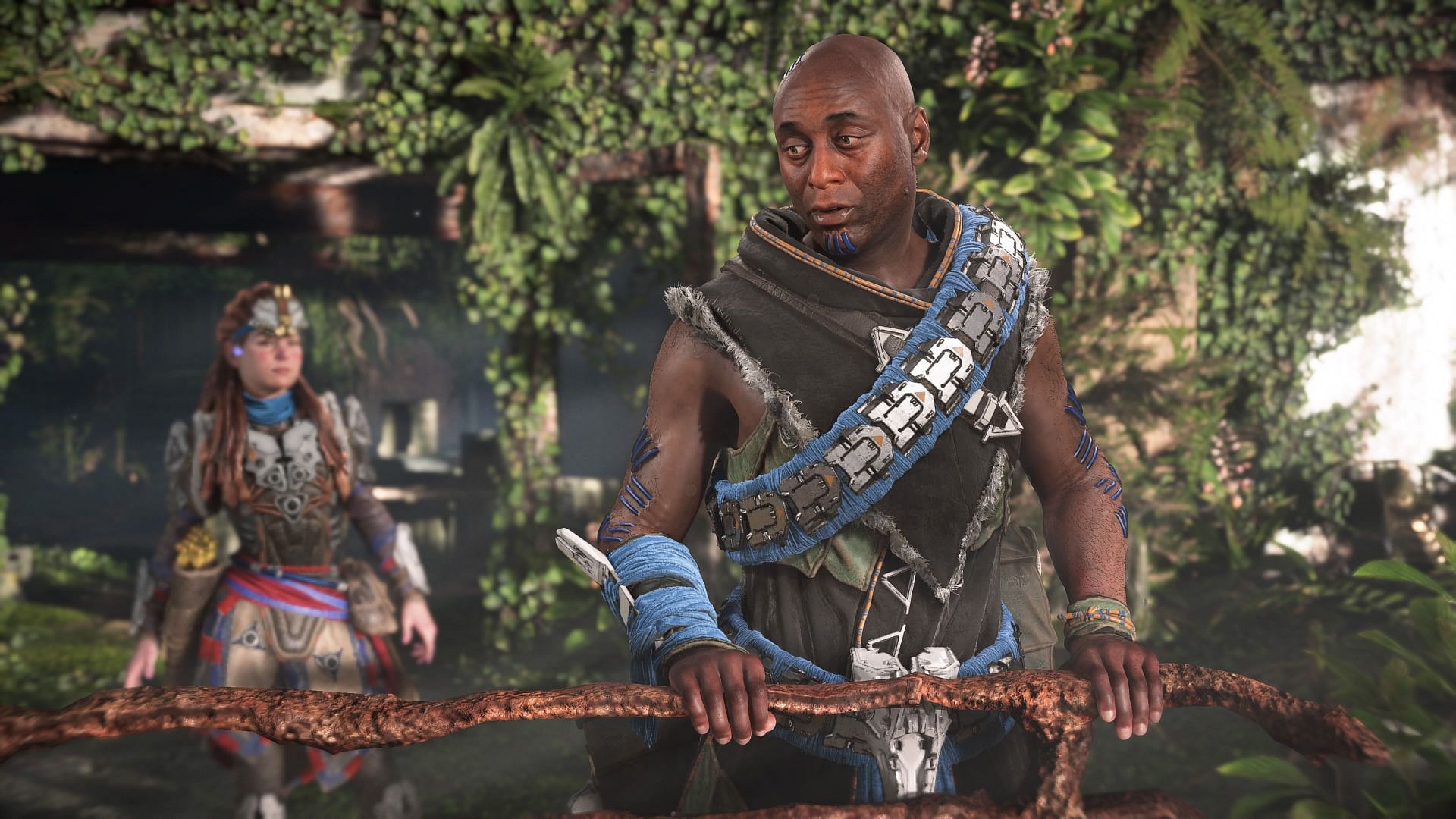 Sylens, played by Lance Reddick, is one of the key characters in the story (Image via Horizon Forbidden West: Burning Shores)