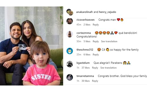 Fighters congratulating Henry Cejudo upon the news of him and his wife having a second child