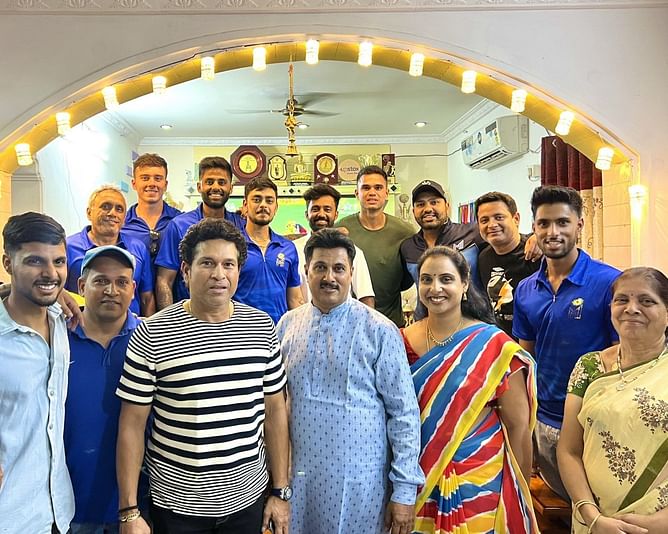 [In pictures] MI contingent visits Tilak Varma's house in Hyderabad for dinner ahead of IPL 2023 match against SRH
