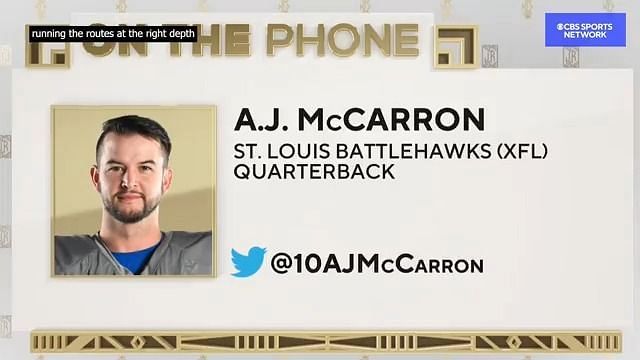 A.J. McCarron delivers another stellar performance in the XFL
