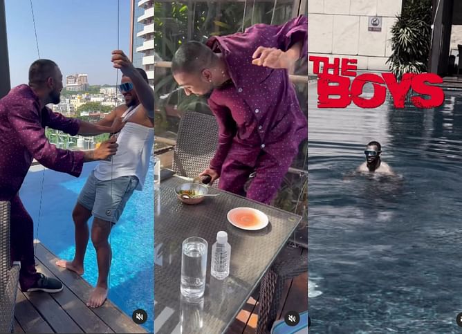 [WATCH] "Two P’s in a pod" - Nicholas Pooran gets revenge after his LSG teammate Krunal Pandya playfully pushes him into a pool