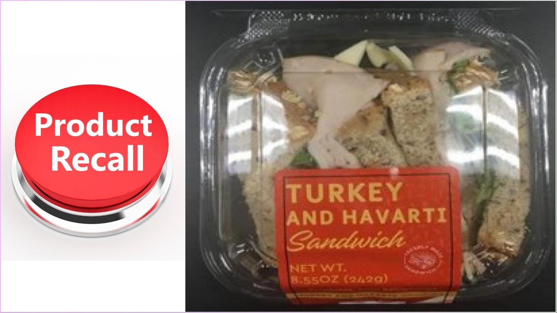 GH Foods CA, LLC. recalls Turkey and Havarti Sandwiches over undeclared seasame allergens concerns (Image via FDA)