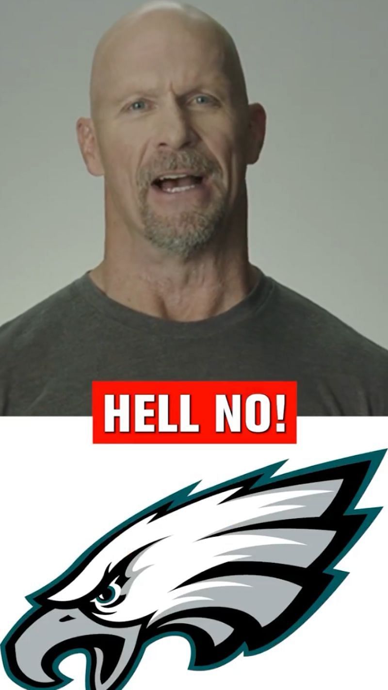 The Texas native says &quot;Hell No&quot; to the Philadelphia Eagles. Credit: @wweonae and @aetv (IG)