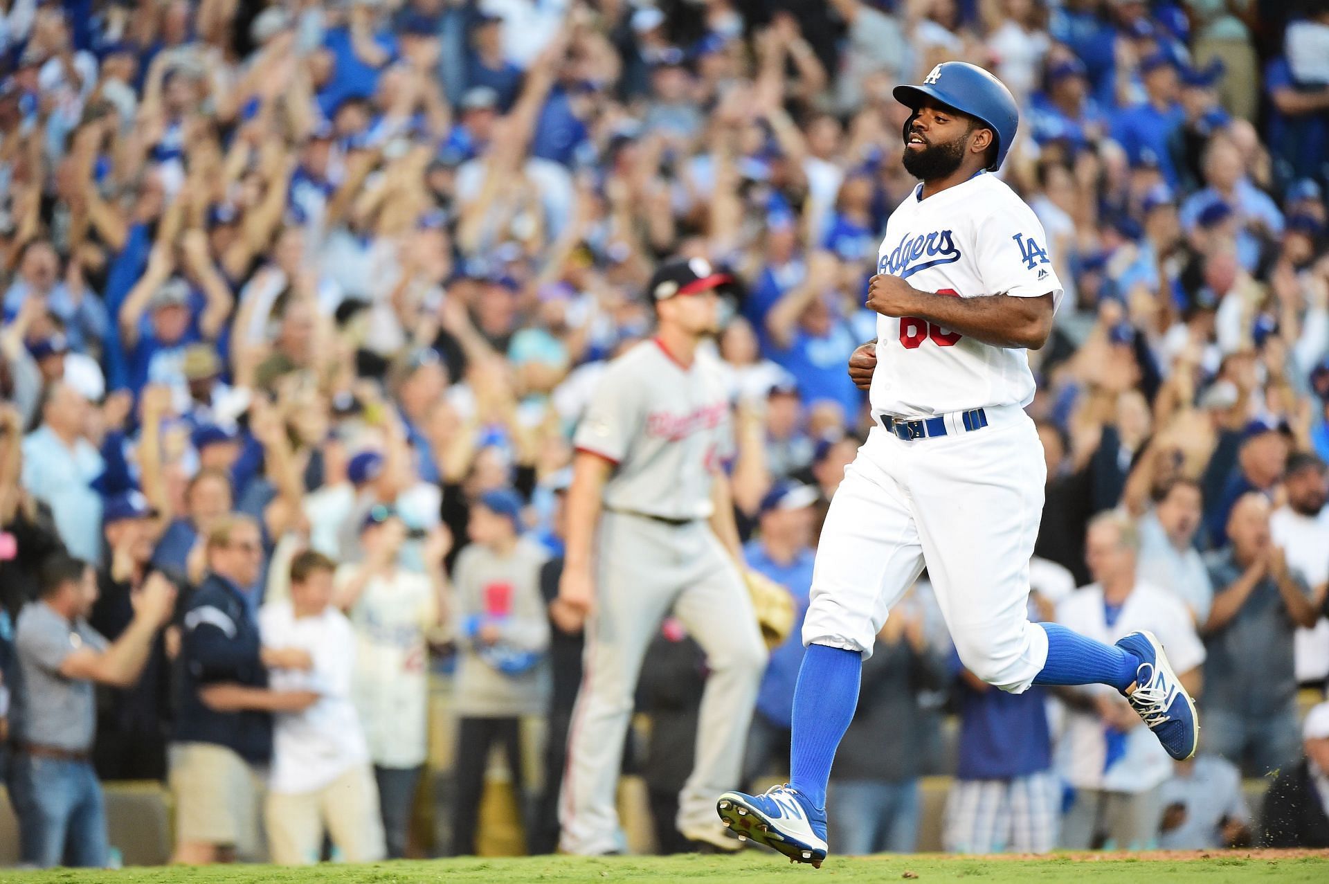 Dodgers' Andrew Toles makes playoff debut