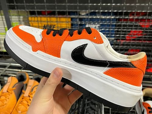 Upcoming Nike Air Jordan 1 Low Elevate "WNBA" sneakers come clad in a Brilliant Orange basketball-inspired hue (Image via @masterchefian / Twitter)