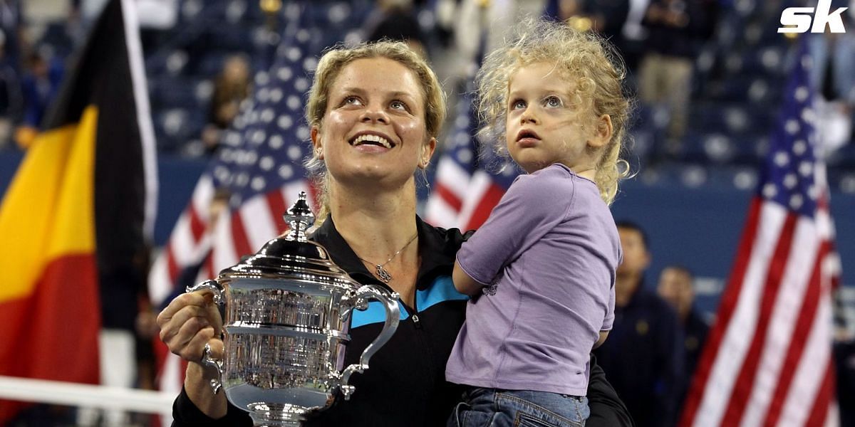 US Open champion Kim Clijsters with her daughter, Jada