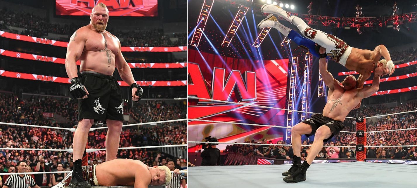 Cody Rhodes was attacked by Brock Lesnar on RAW