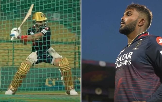 [WATCH] Virat Kohli and Wanindu Hasaranga face-off in RCB nets ahead of IPL 2023 clash vs DC