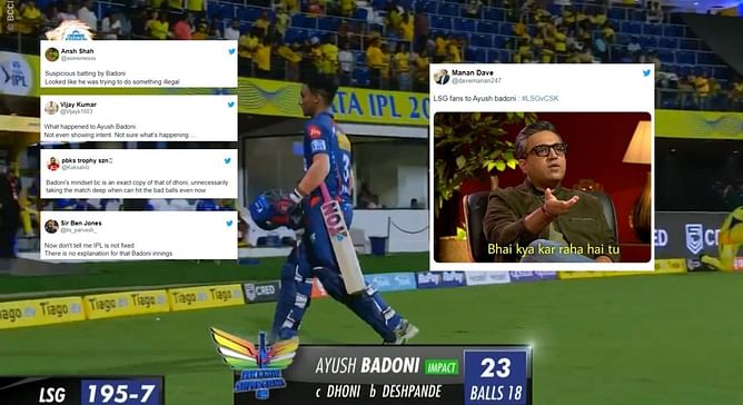 "There is no explanation" - Fans react to Ayush Badoni's strange innings against CSK in IPL 2023