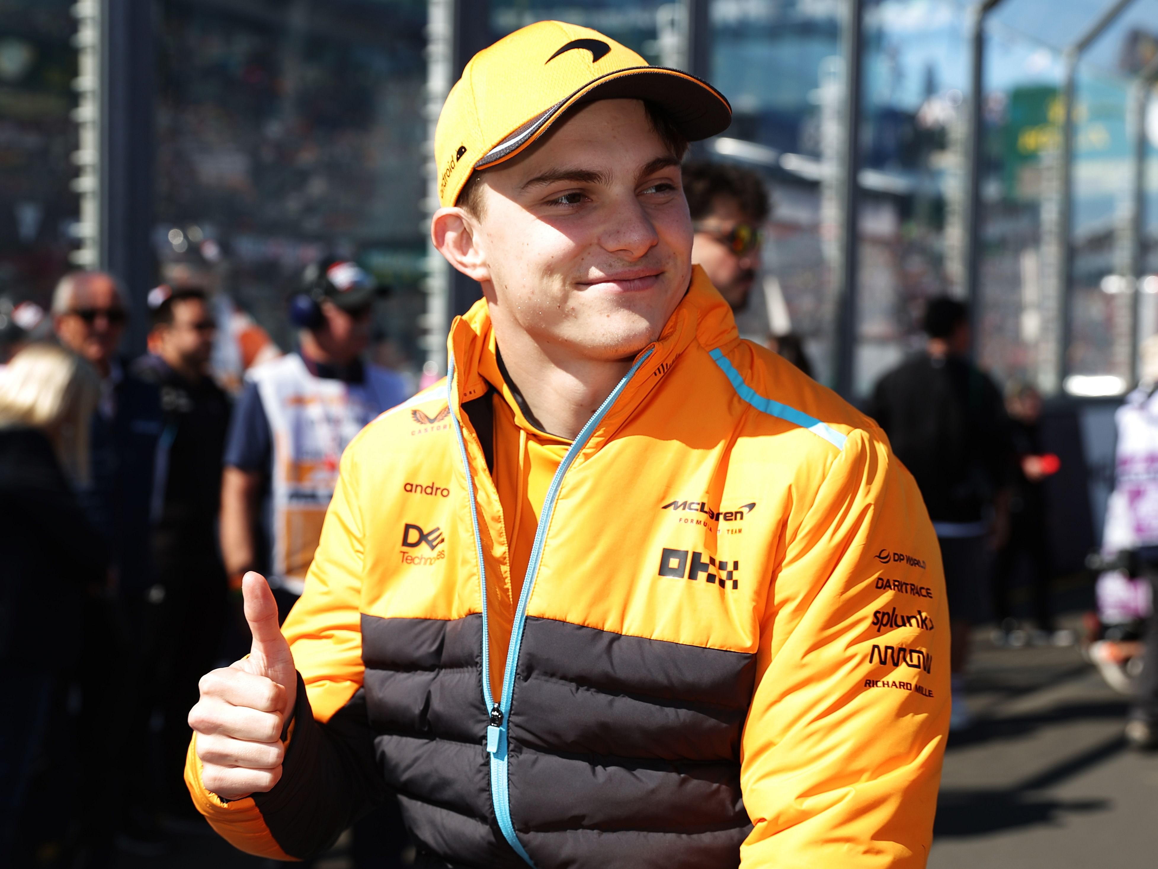 Oscar Piastri looks on from the drivers parade prior to the 2023 F1 Australian Grand Prix (Photo by Robert Cianflone/Getty Images)