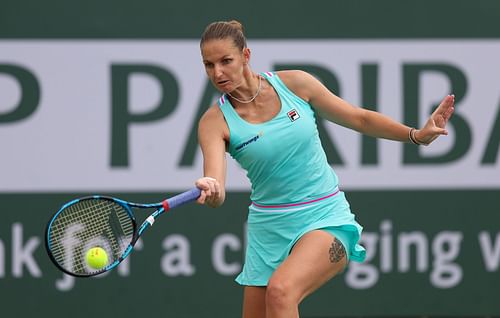 Karolina Pliskova pictured at the BNP Paribas Open - Day 9.