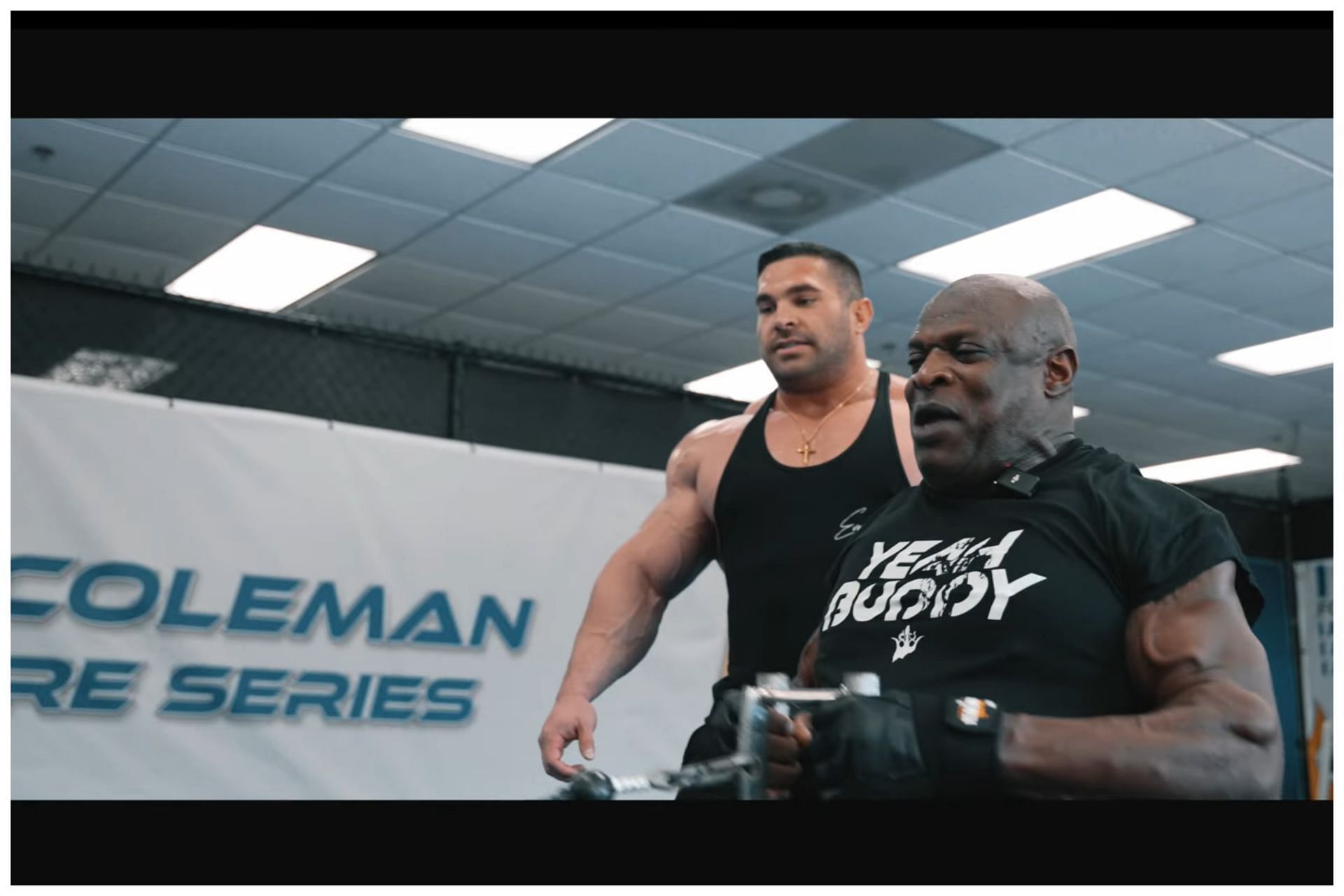 Derek Lunsford and Ronnie Coleman blast through back day: Image via YouTube (@Derek Lunsford)