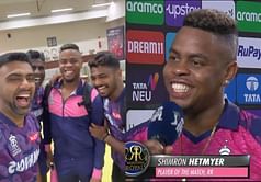 [Watch] "My name is 'Simran' Hetmyer"- RR finisher's fun interaction with teammates after match-winning knock vs GT