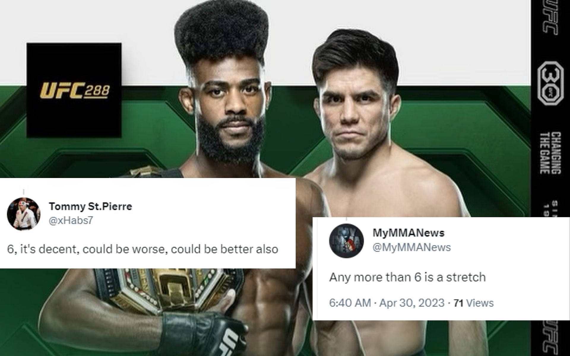 Aljamain Sterling (left) and Henry Cejudo (right) [Image credits: @xHabs7 &amp; @MyMMANews on Twitter and @funkmastermma on Instagram]