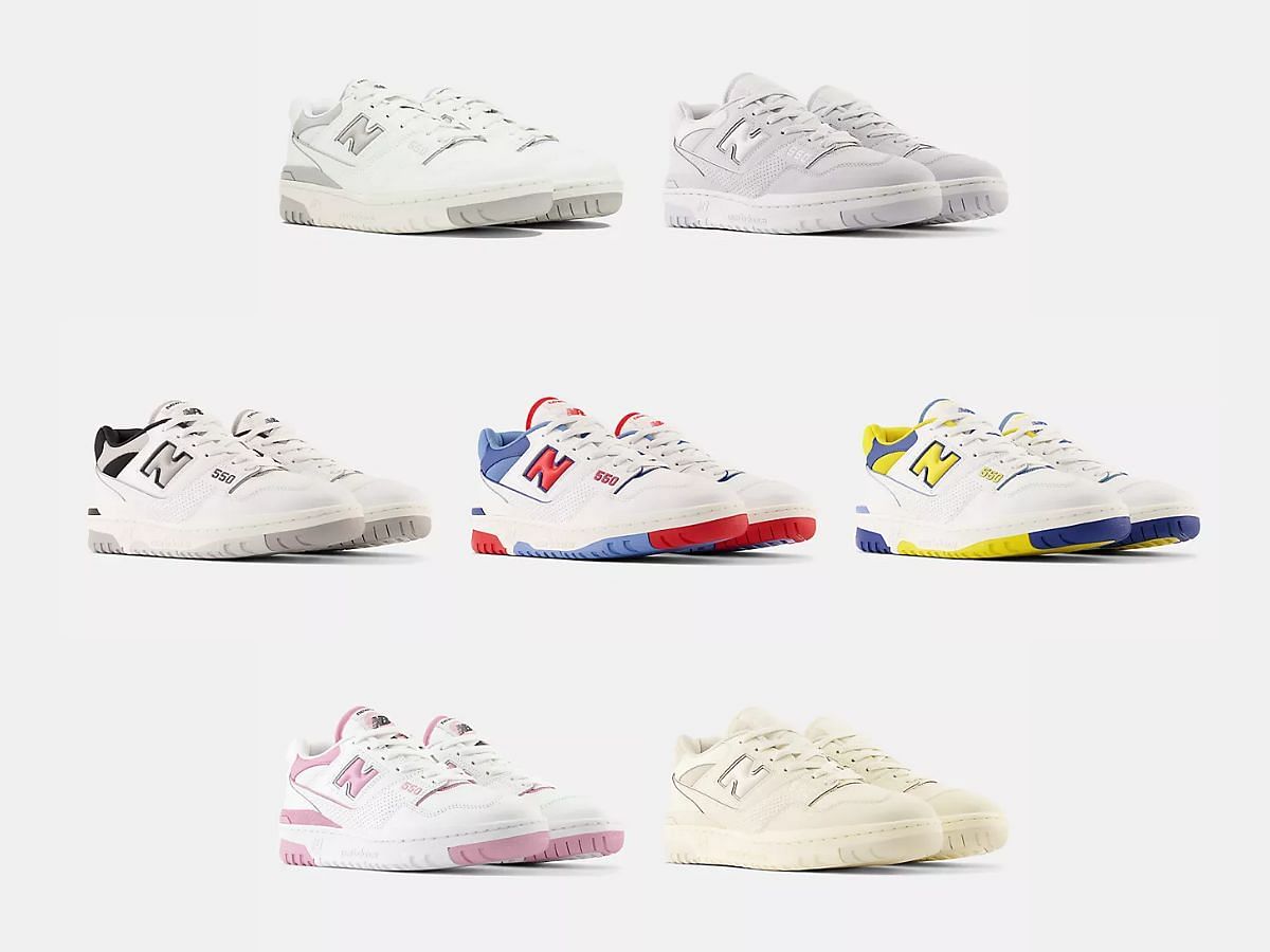 The upcoming New Balance 550 sneaker collection features six brand-new colorways (Image via Sportskeeda)