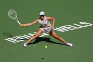 Swiatek in action at the BNP Paribas Open in Indian Wells
