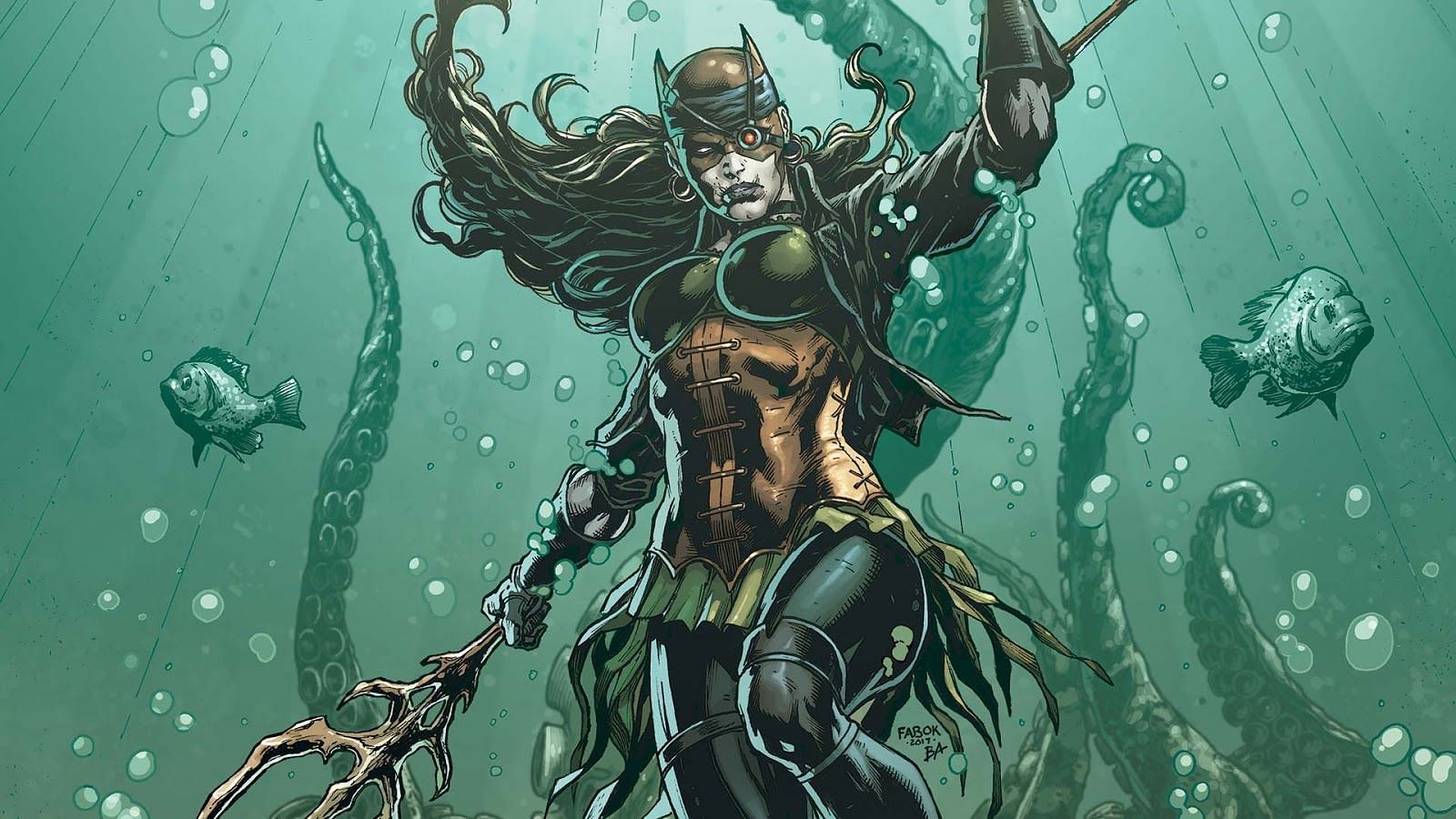A female Caped Crusader in a world dominated by Atlantis (Image via DC)