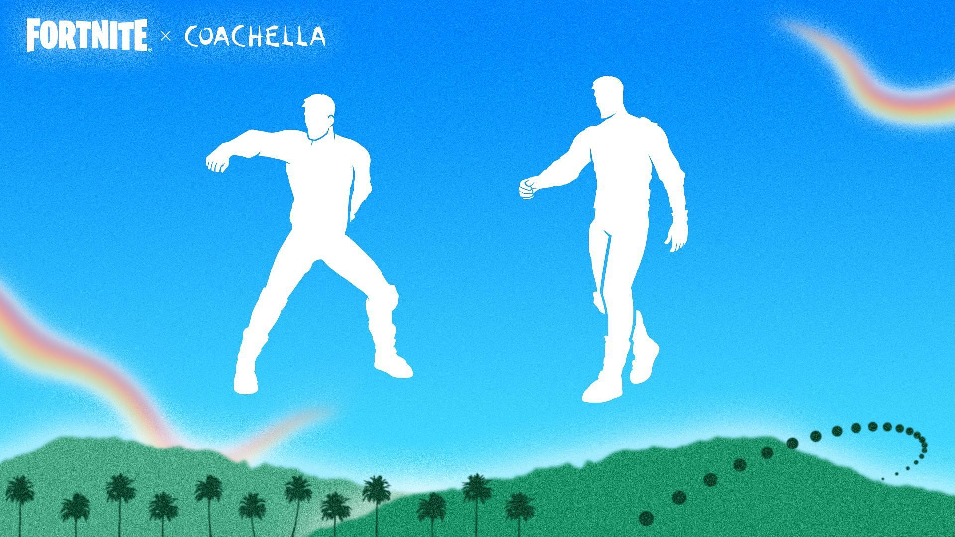 Ask Me and Slide Stride Emotes featuring Bad Bunny and Burna Boy (Image via Epic Games and Coachella)