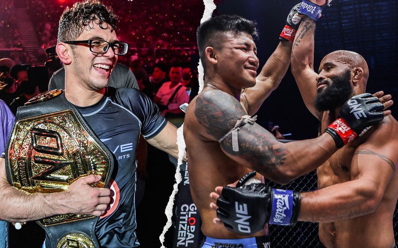 From left to right: Mikey Musumeci, Rodtang, and Demetrious Johnson | Photo by ONE Championship