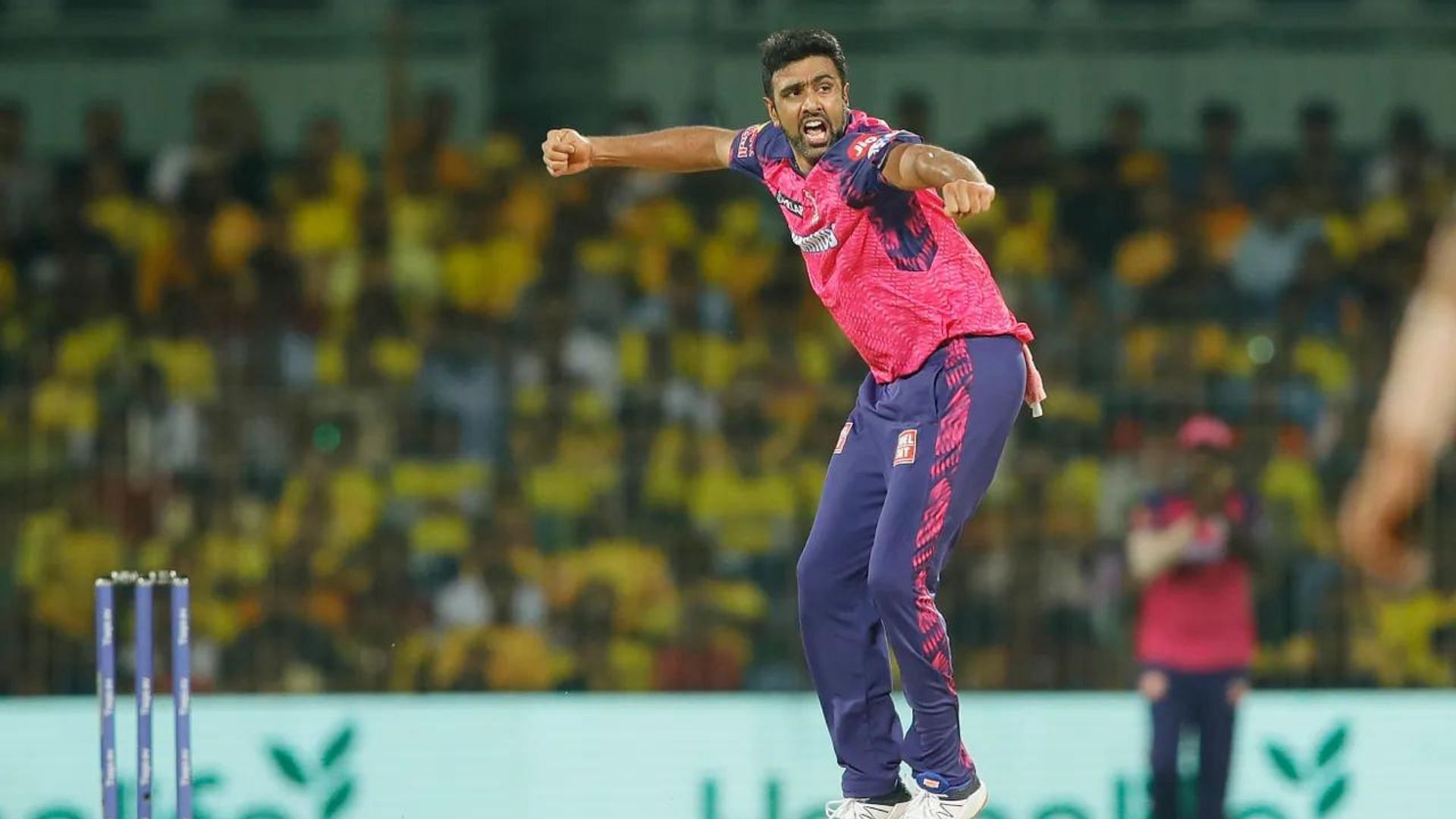 Ravichandran Ashwin in action for RR against CSK in IPL 2023 (P.C.:iplt20.com)