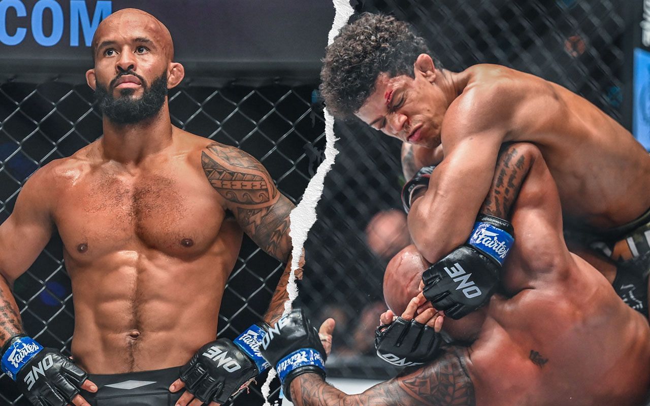 Demetrious Johnson (L) / Adriano Moraes (R) -- Photo by ONE Championship