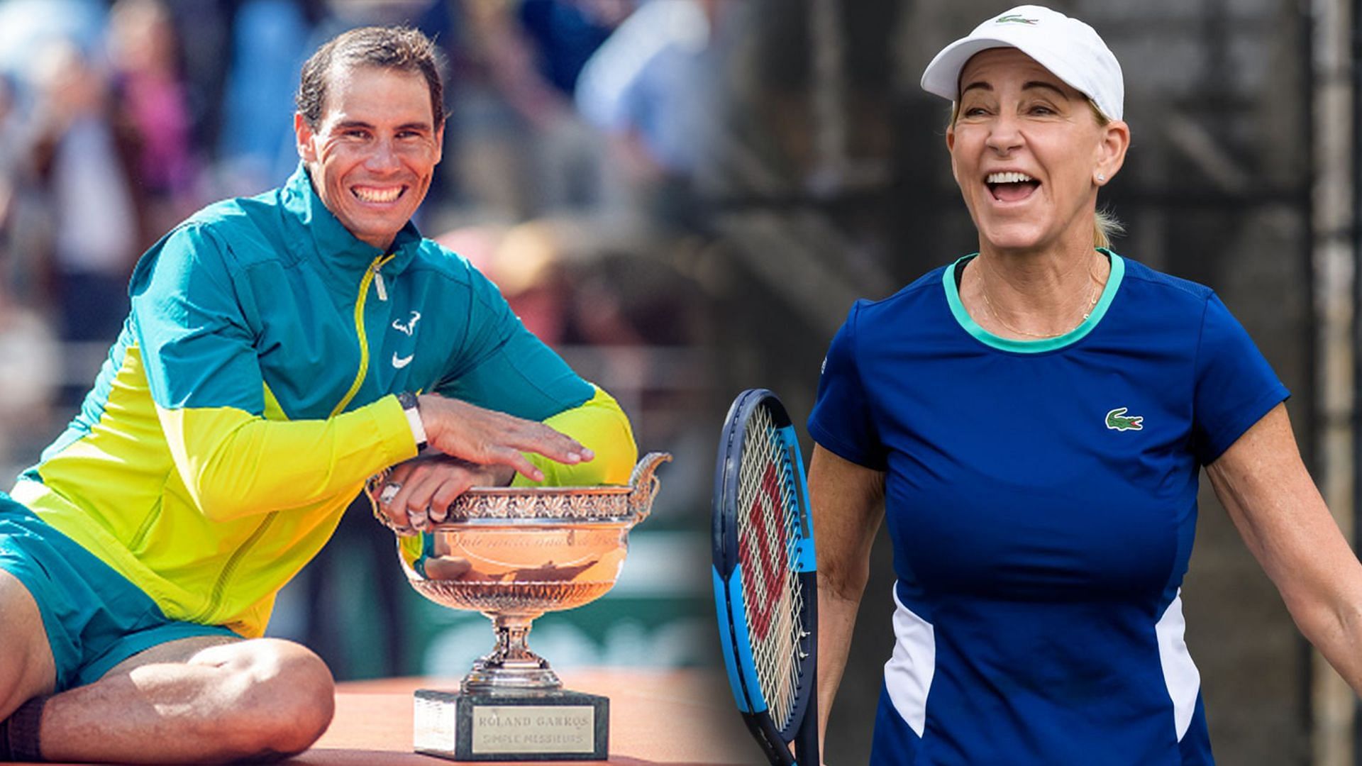 Rafael Nadal(left) and Chris Evert(right)